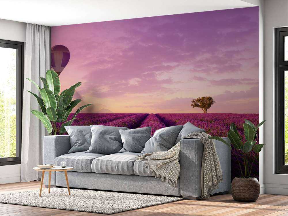 Campo di lavanda e mongolfiera