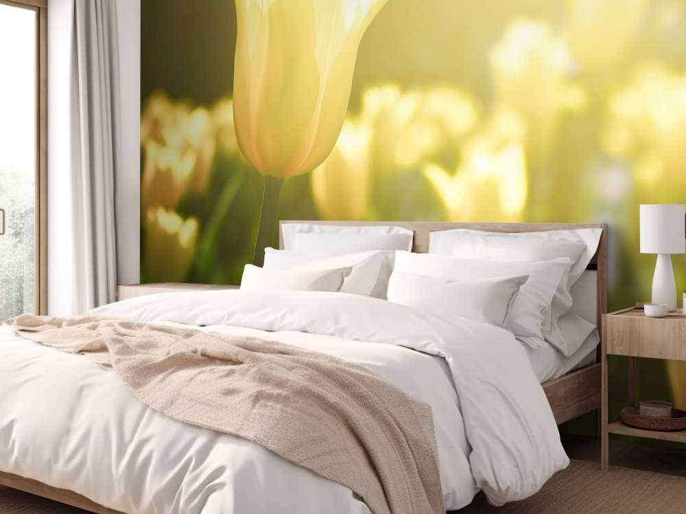 Tulipano giallo da vicino