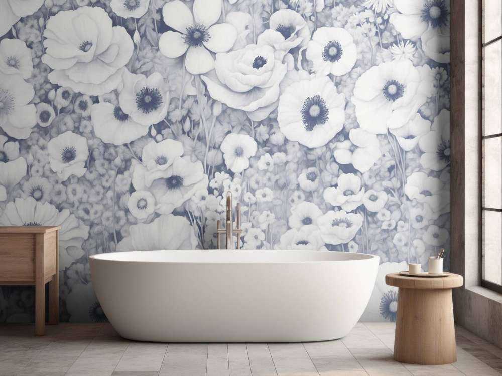 Racconto di Papavero Monocromo Blu