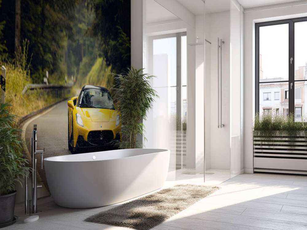 Maserati nel bosco verde