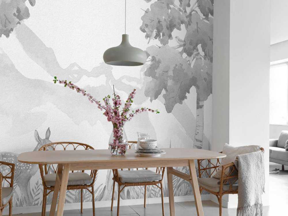 Cervi in tonalità di grigio