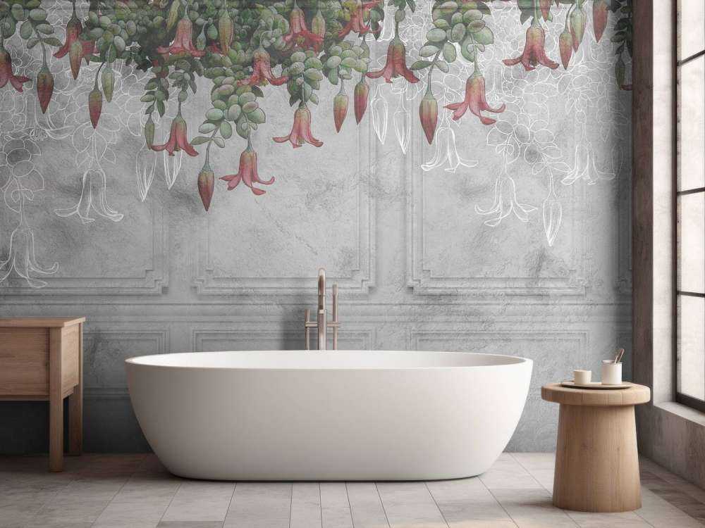 Panelado clásico gris con flores