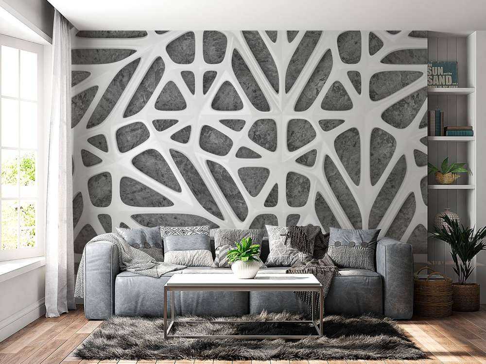 Modello bianco su cemento