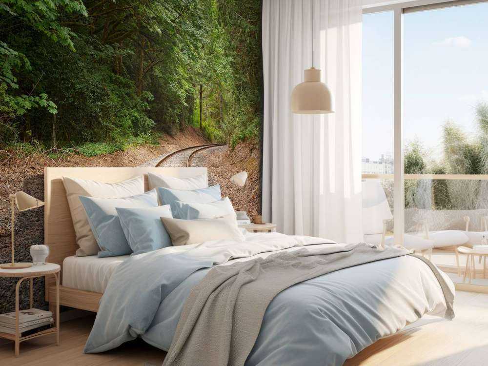 Linea ferroviaria attraverso la foresta