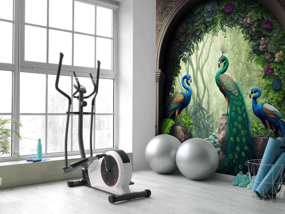 Trio di Pavoni in Giardino Segreto