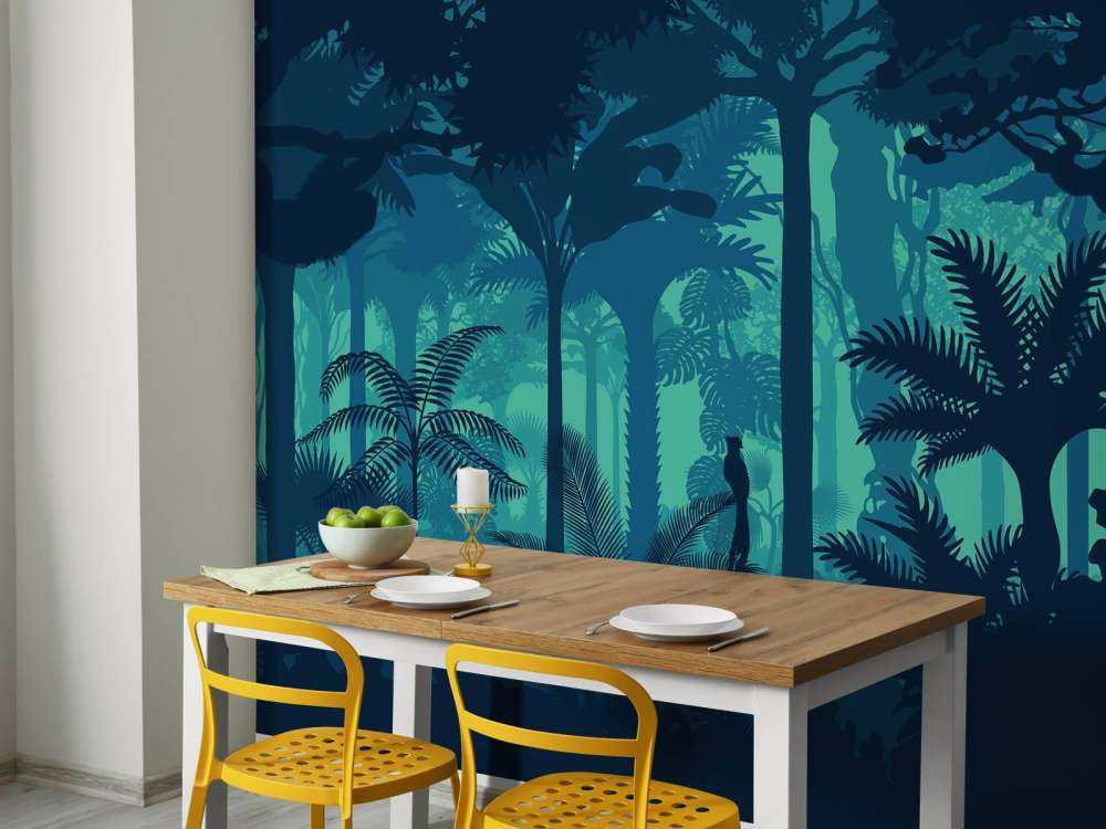 Silhouette della giungla blu