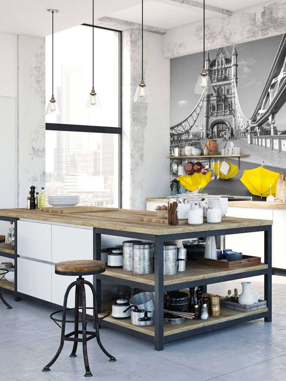 Ombrelli gialli sul Tower bridge