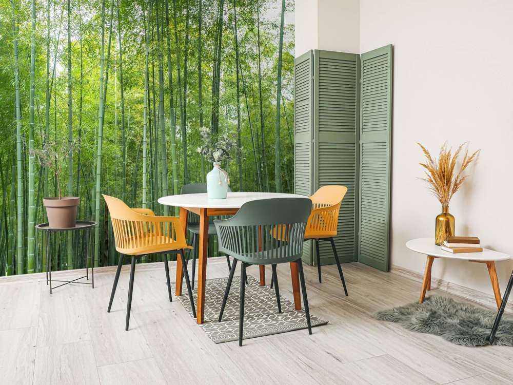 Foresta di bambù verde