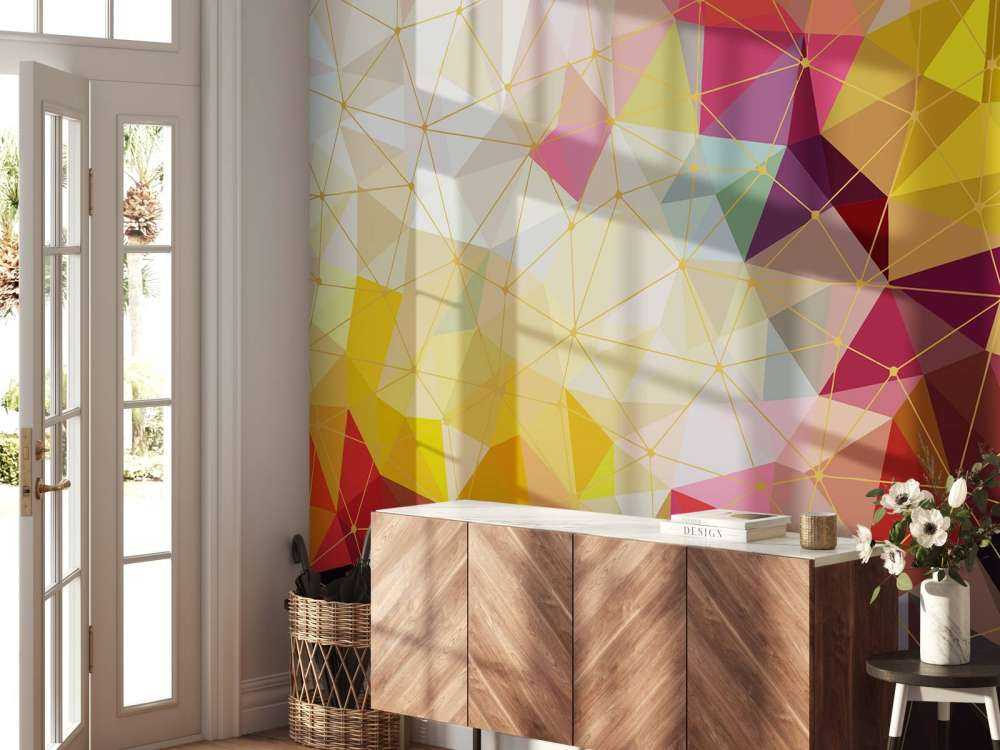 Stampa di triangoli colorati