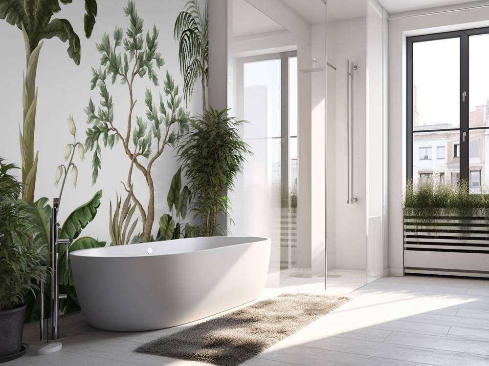 Paesaggio della giungla con palme