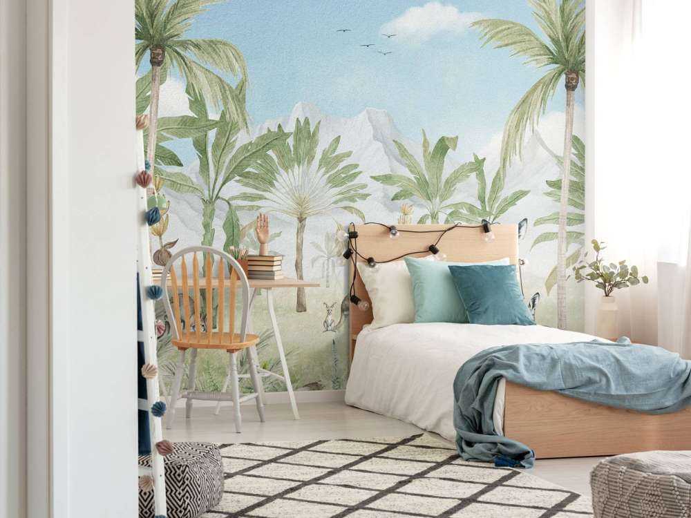 Paesaggio di canguri a colori