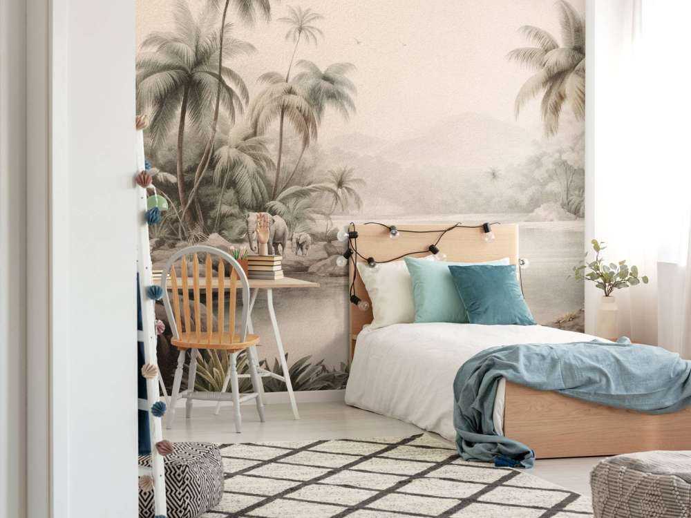 Paesaggio con animali nella giungla