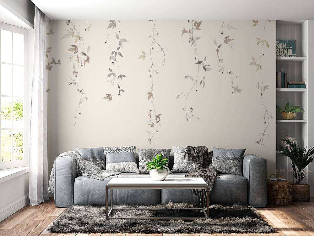 Vite di clematide leggera con fiori