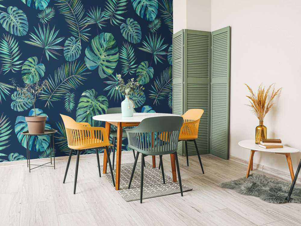 Foglie di palma e monstera