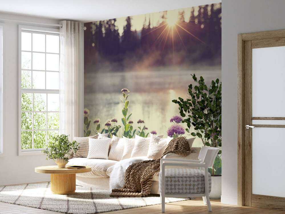 Lago di evaporazione con fiori