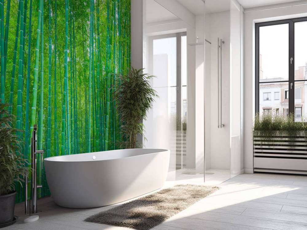 Una verde foresta di bambù