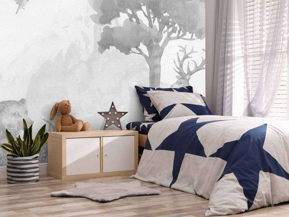 Animali della foresta in bianco e nero