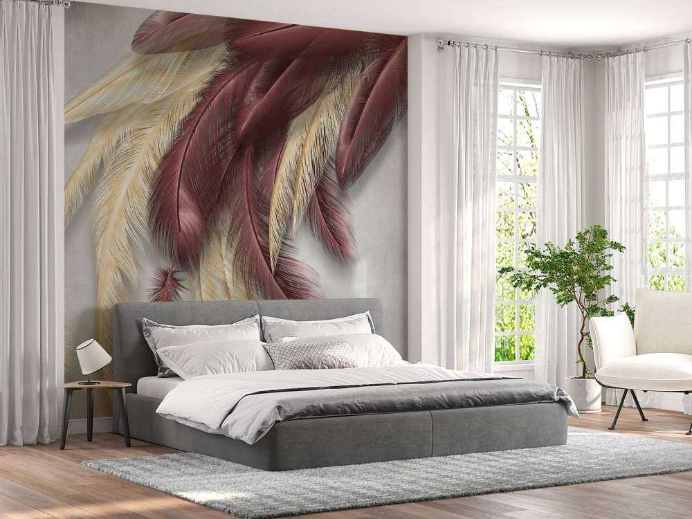 Plumas sobre hormigón