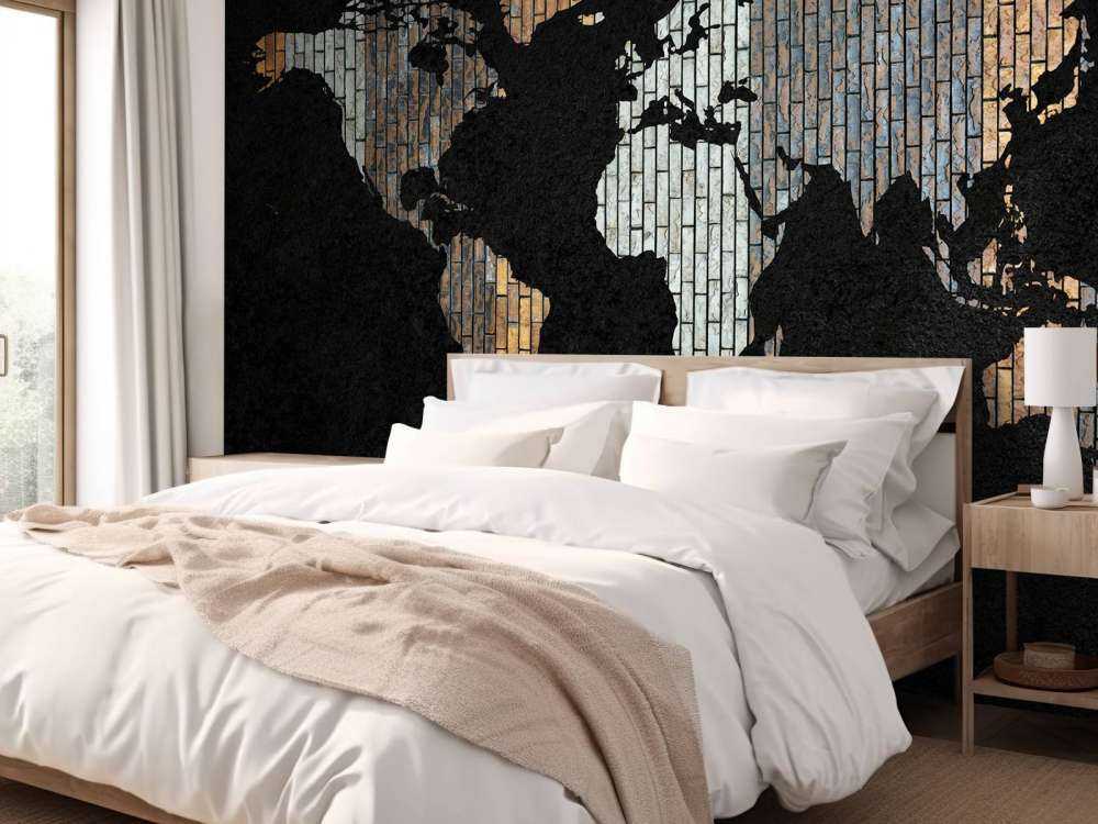 Mappa del mondo con mattoni verticali