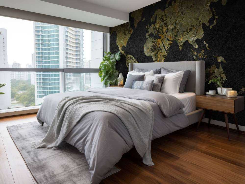 Mappa del mondo con texture verde oro