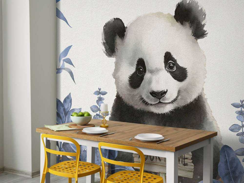 Baby panda nella giungla blu