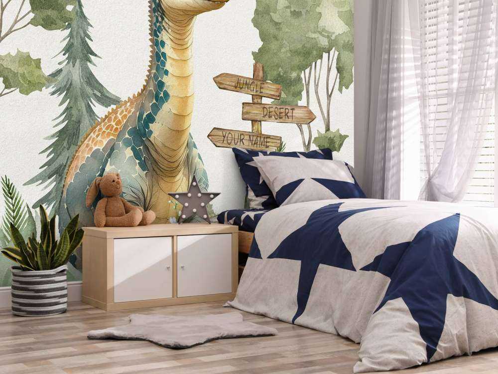 Baby brachiosaurus nella giungla