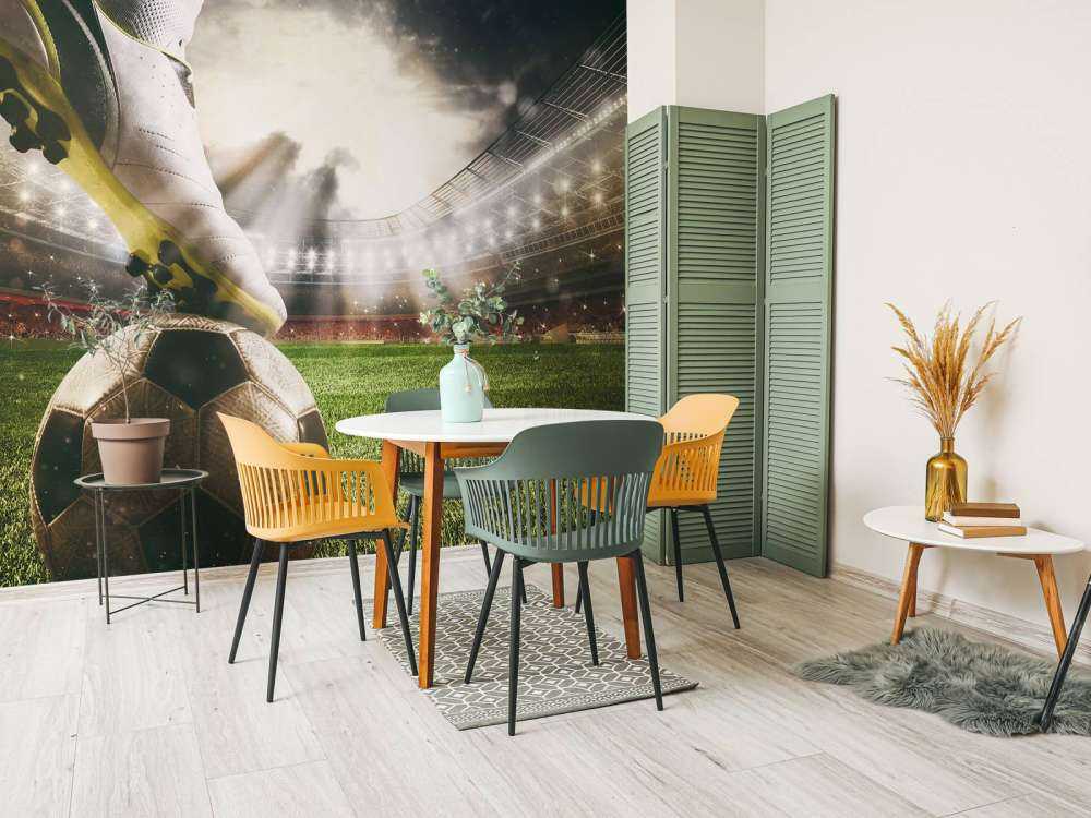 Voetballer in stadion