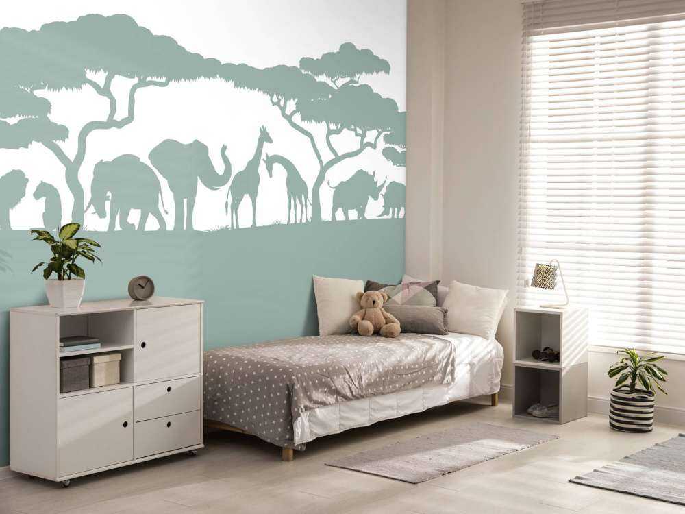 Silhouette animali da safari, verde chiaro