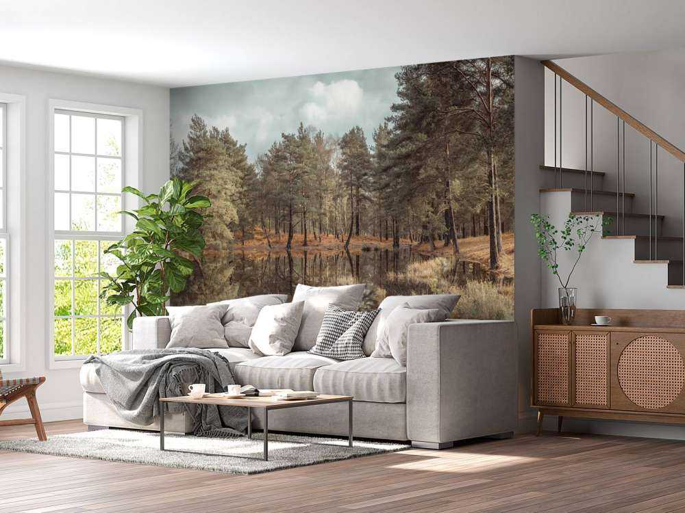 Alberi vicino a un lago