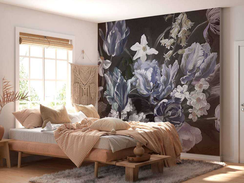 Bouquet con peonie blu