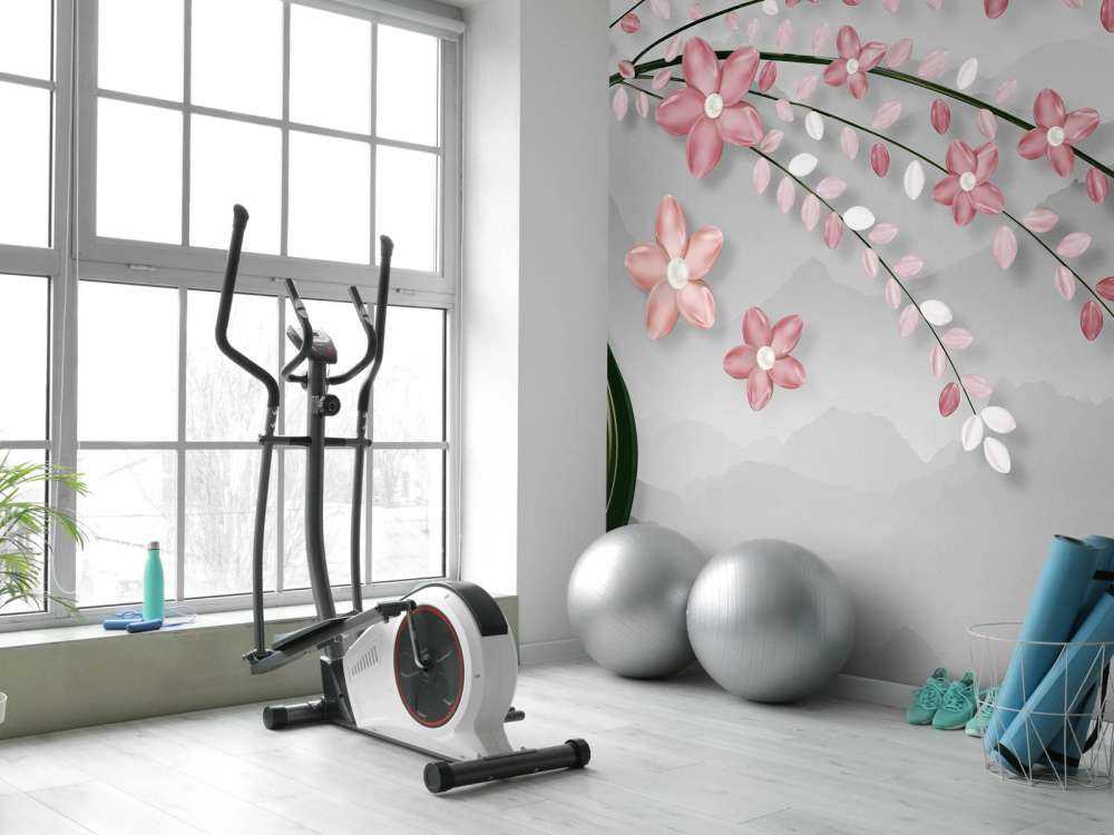 Árbol 3D con flores rosas