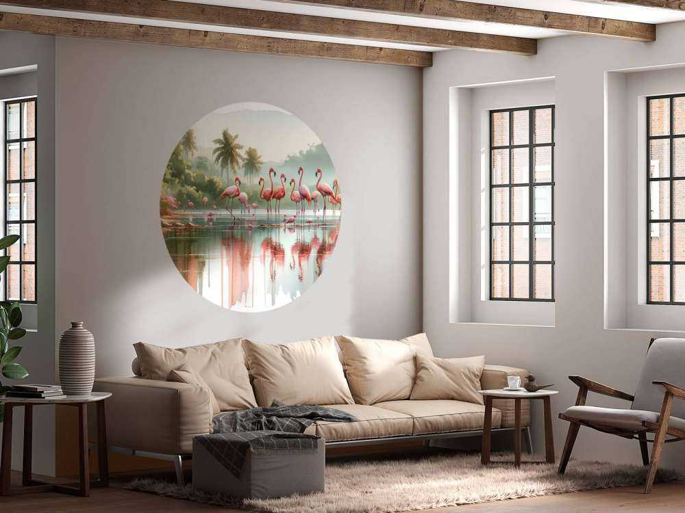 Riflessioni mattutine dei fenicotteri