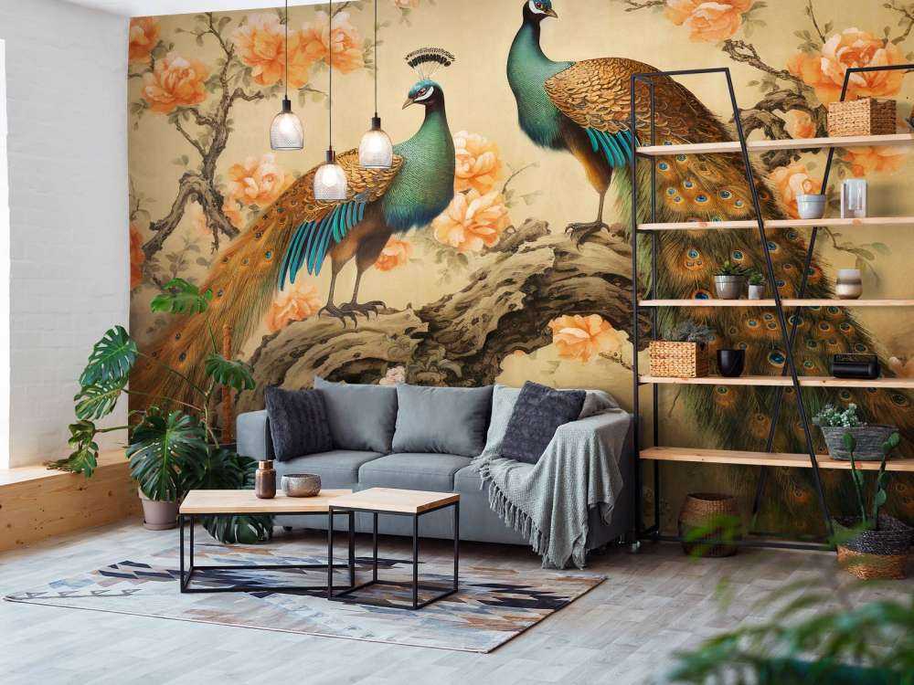 Danza del Pavone nel Bagliore della Fioritura