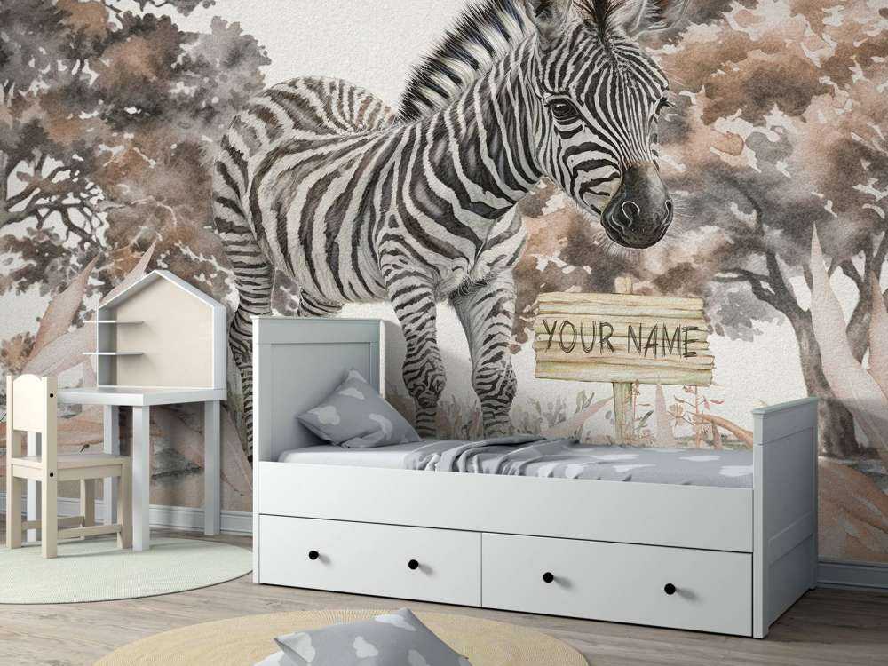 Giovane zebra in natura taupe