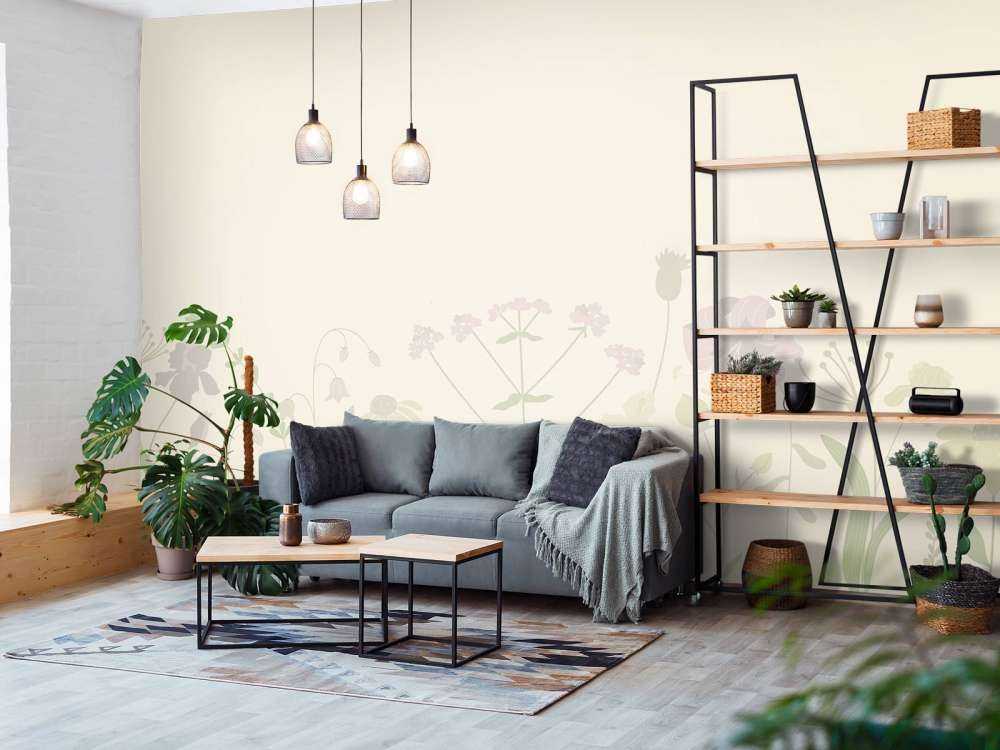 Campo di fiori beige e rosa antico