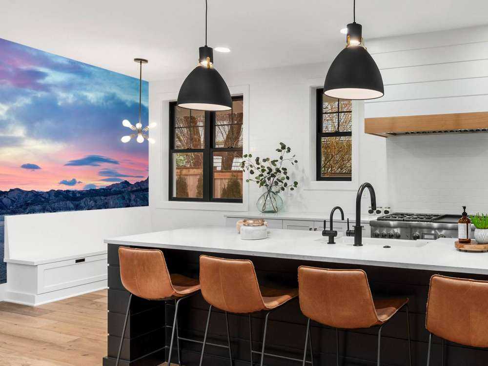 Lago con il tramonto