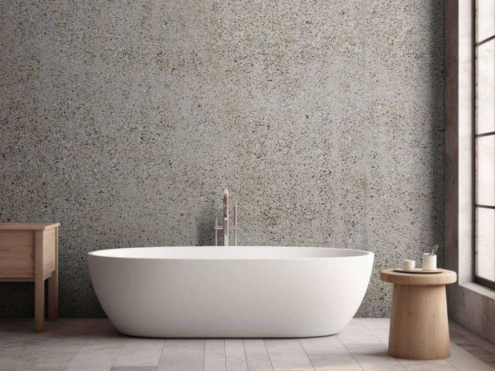 Calcestruzzo con pietre grezze