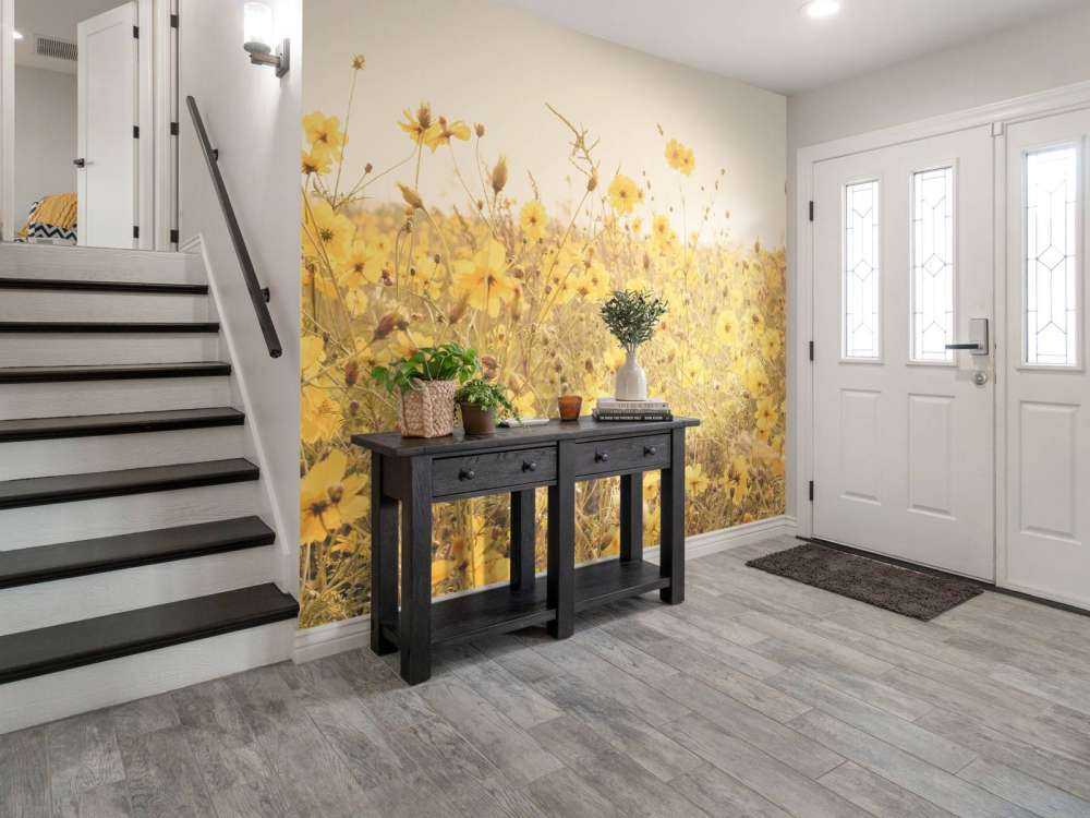 Fiori gialli con look vintage