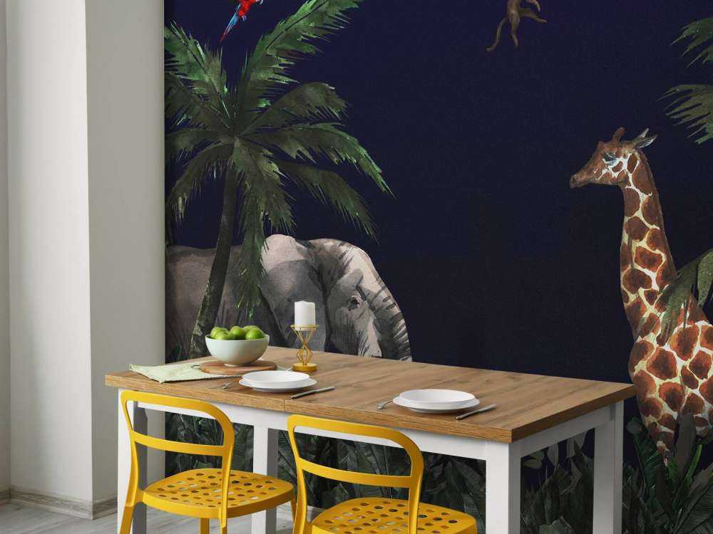 Jungle dieren bij nacht