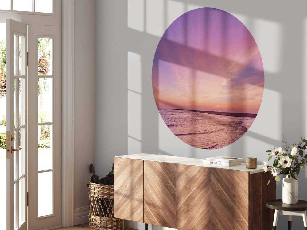 Spiaggia con tramonto rosa