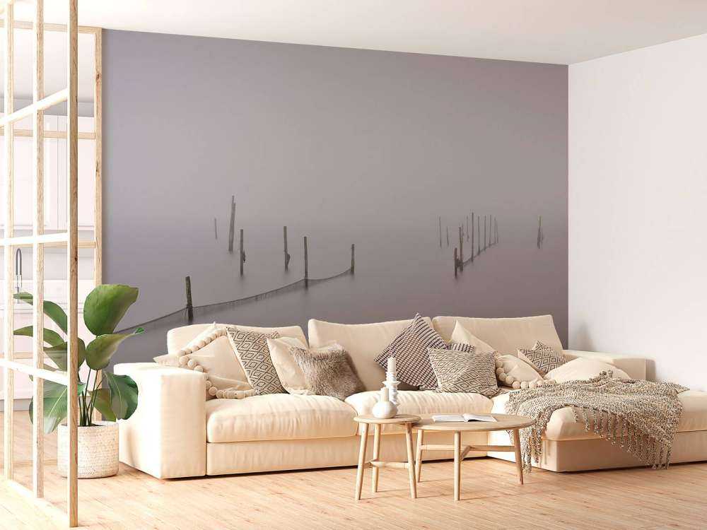 Reti da pesca nella nebbia