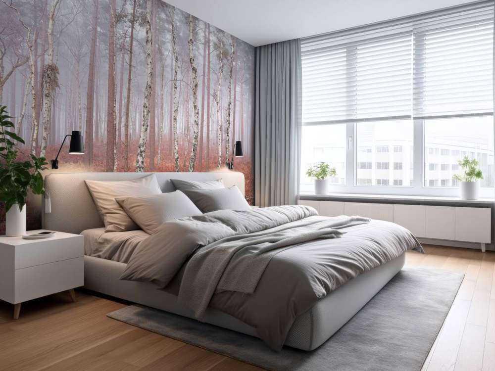 Foresta nebbiosa e deserta