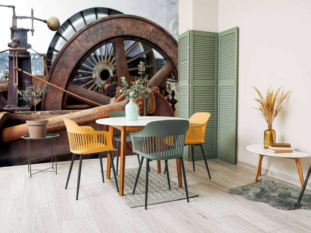 Parte della linea di trasmissione di un motore a vapore (B) 