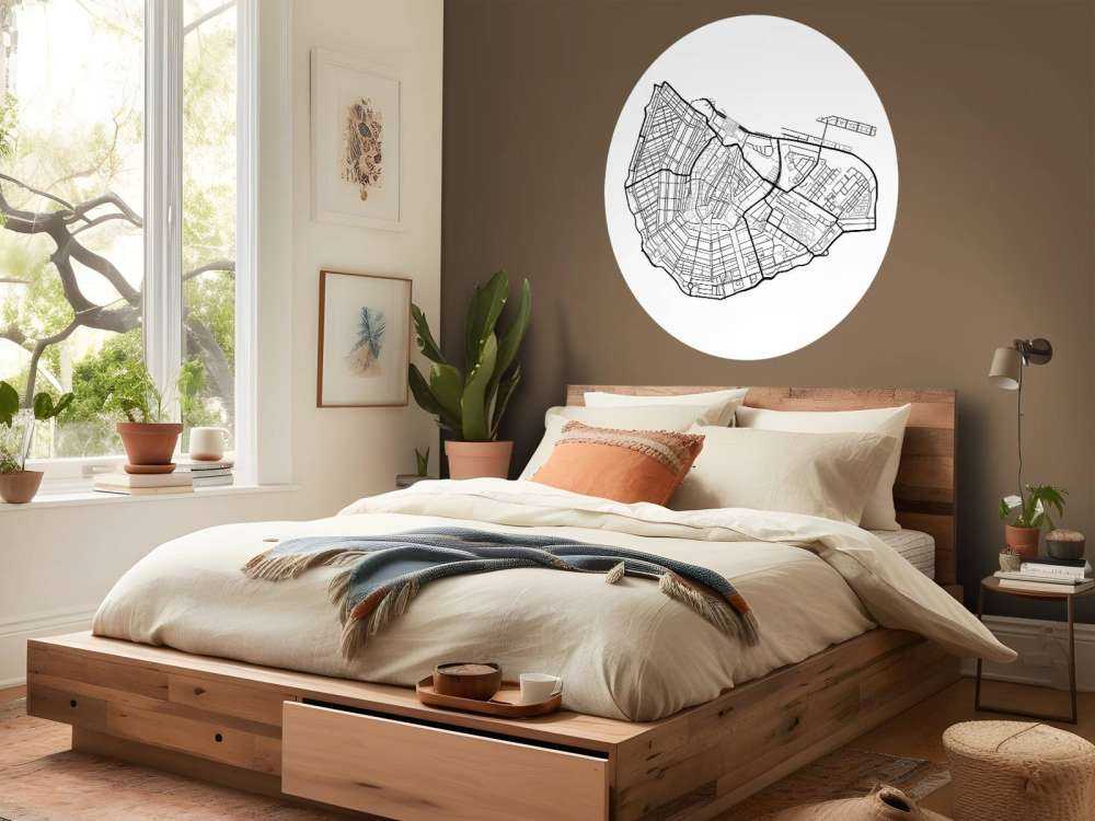 Mappa del centro di Amsterdam, bianco