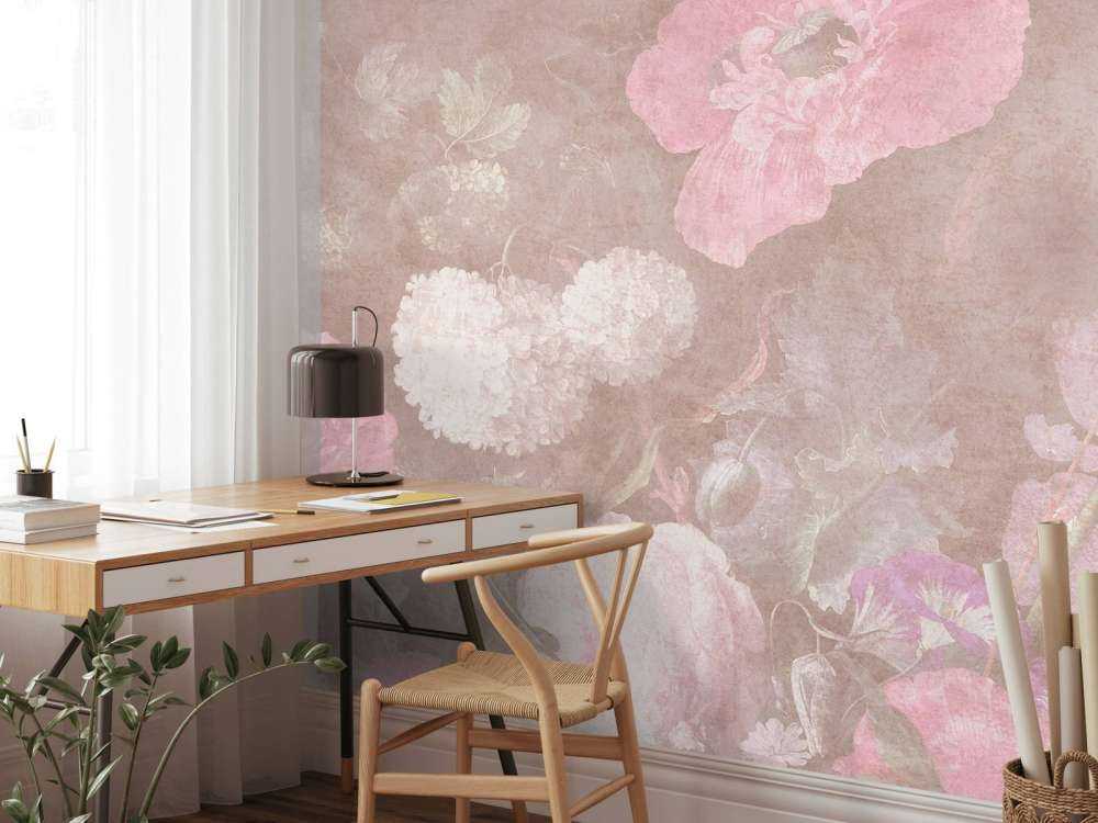 Natura morta di fiori barocchi - pastello vintage