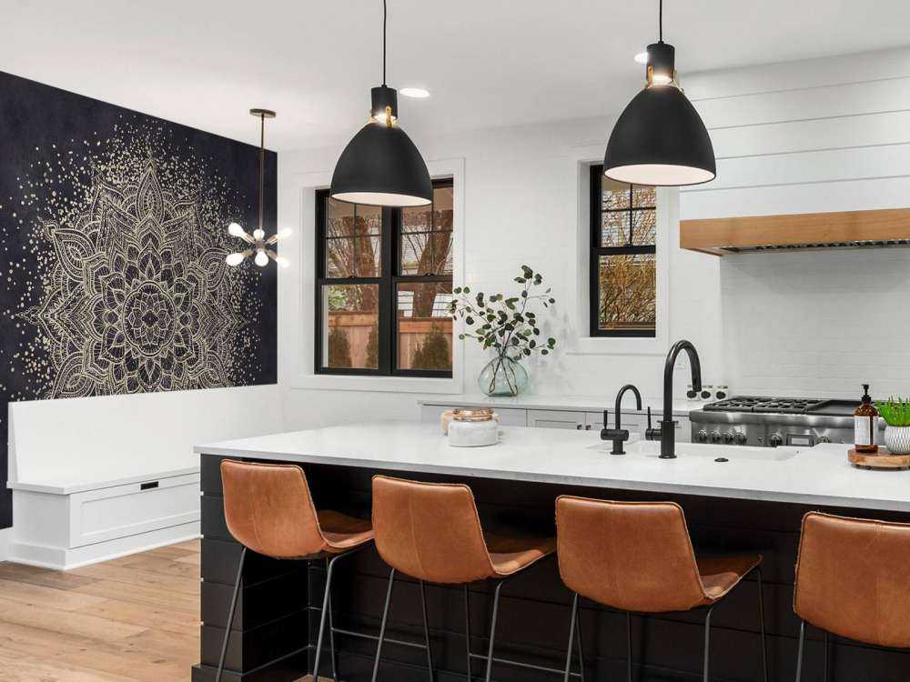 Mandala scintillante dorato - blu scuro