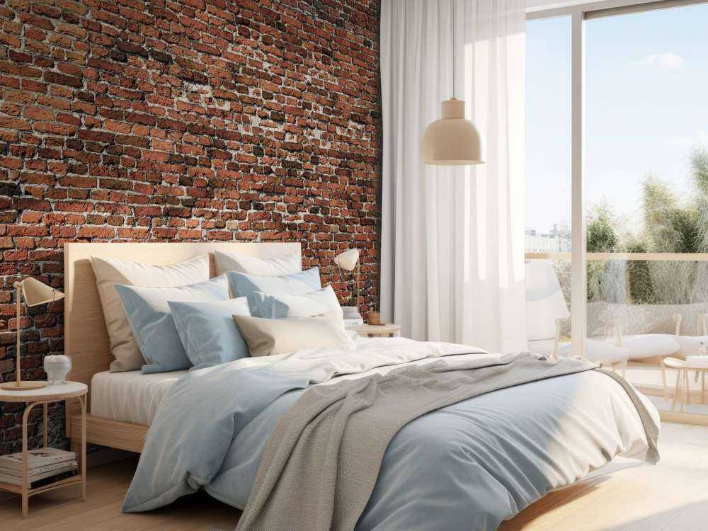 Vecchio muro di mattoni restaurato