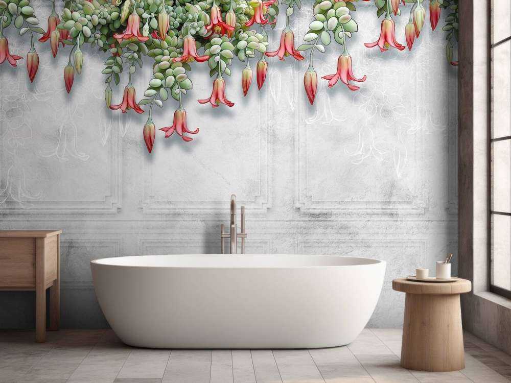 Flores exóticas sobre hormigón