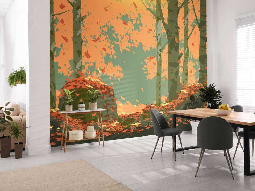 Illustrazione della foresta autunnale