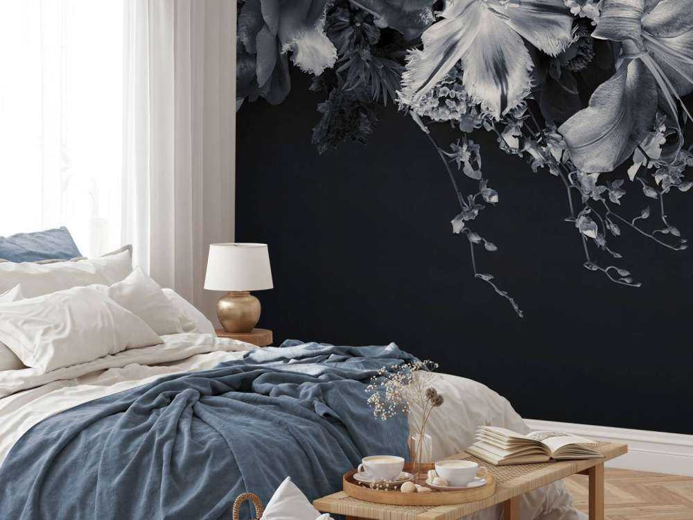 Fiori composti in bianco e nero